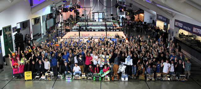 Photograph of the competitors after the prize giving.